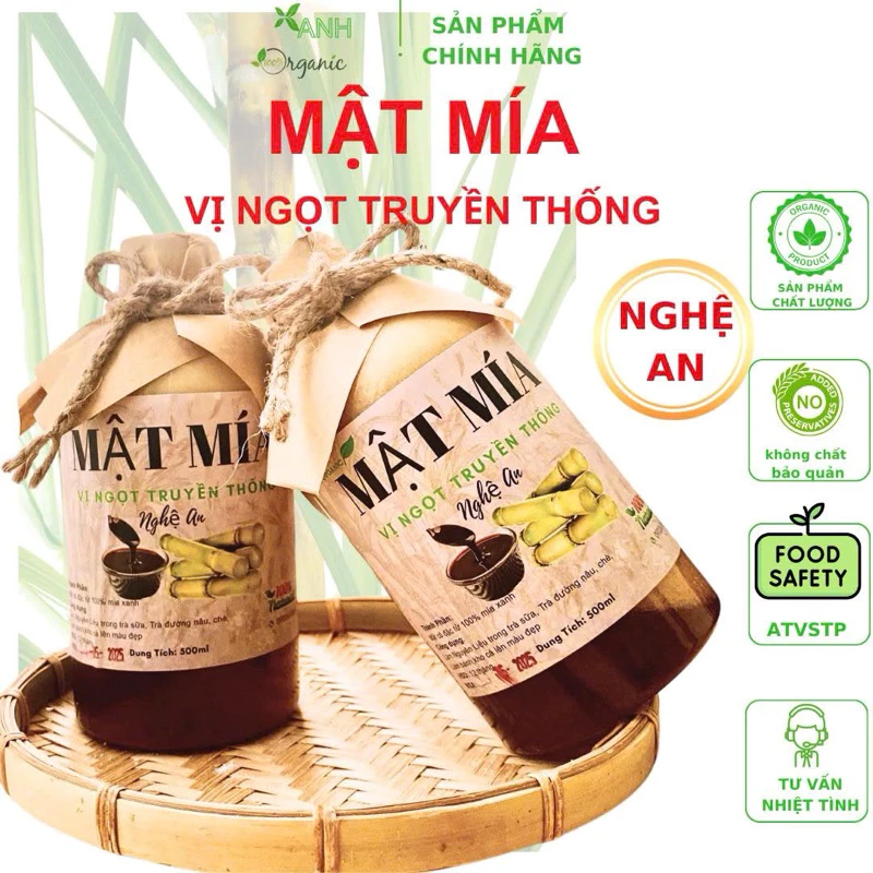 (Có kiểm định) Mật mía Nghệ An-Nguyên Chất không Pha Vị ngọt truyền thống đủ 1 lít ( chai 1.4kg) thumb 4